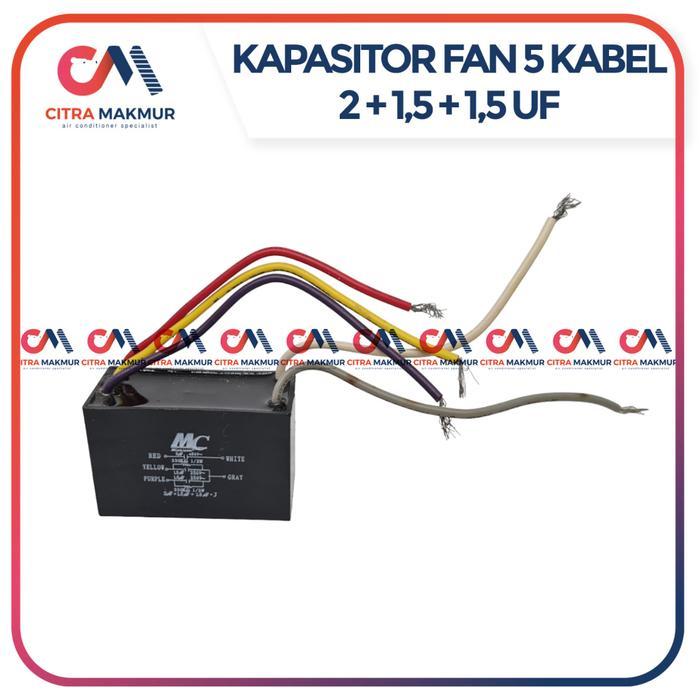 Kapasitor Fan Kipas Angin Ceiling Plafon Capung 5 Kabel 2 1,5 Uf Regency Dinamo Blower Isi 3 Langit