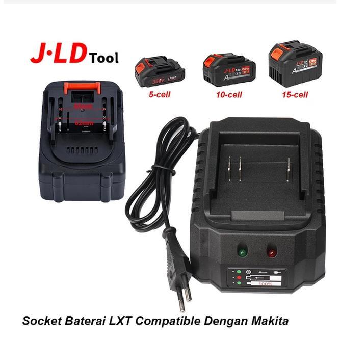 TERLARIS Jld Adaptor Charger Mesin Bor Cordless Lithium 21 Volt Kepala Cas Casan Bor Tangan Impact