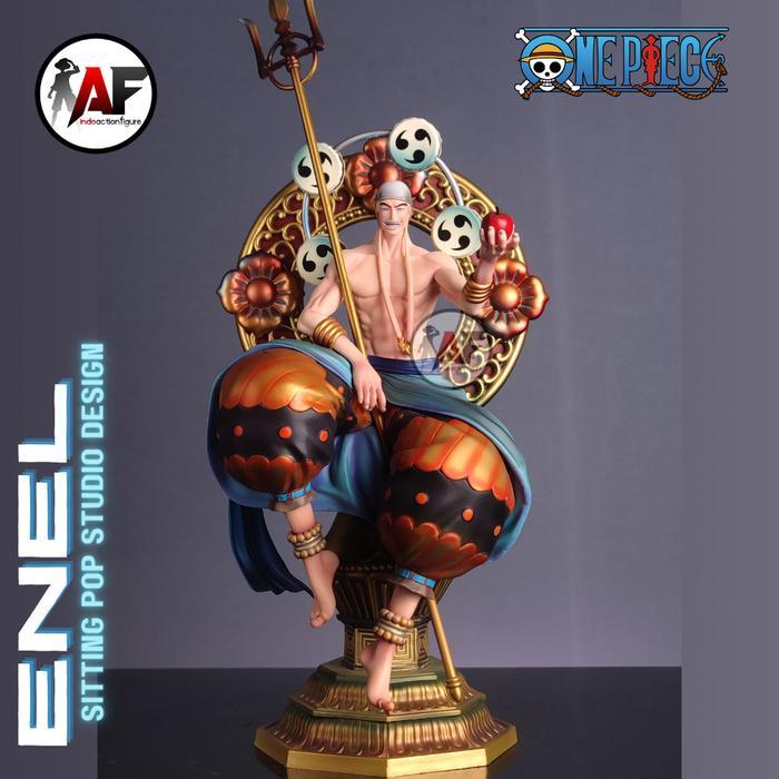 Statue Action Figure One Piece God Enel Sitting POP Studio Design Recast