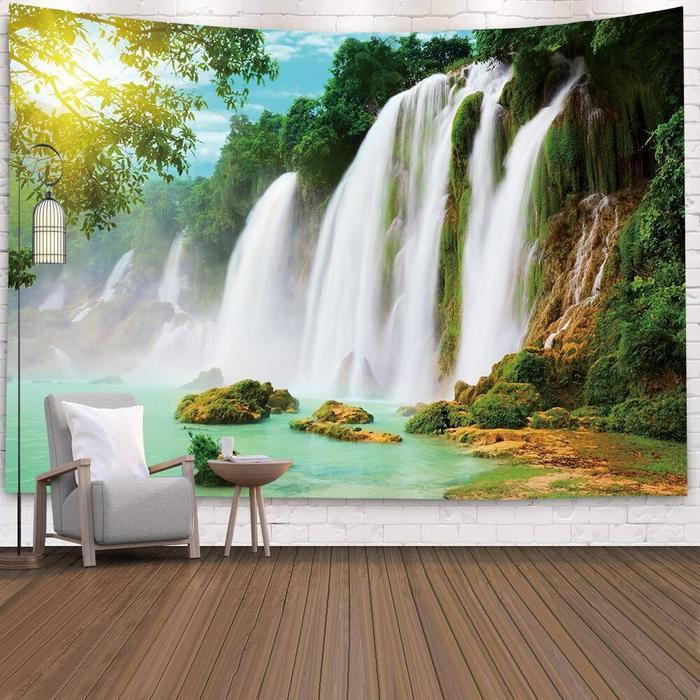 Kain Latar Belakang Hutan, Kain Dekorasi Dinding, Permadani, Mural Dekorasi Rumah, Kain Gantung