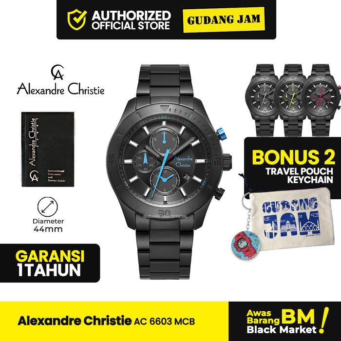 ASLI Jam Tangan Pria AC6603 AC 6603 Black List Yellow READY STOCK