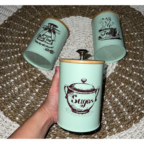 WADAH KOPI GULA TEH SET WADAH GULA SET CANISTER SET TEMPAT KOPI GULA TEH