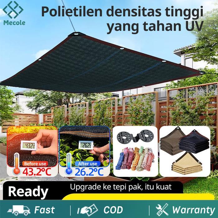 Paranet 95% Lebar 2/3/4 Meter Shading Net Nylon Anti Panas Enkripsi 12-pin Jaring Paranet Pelindung