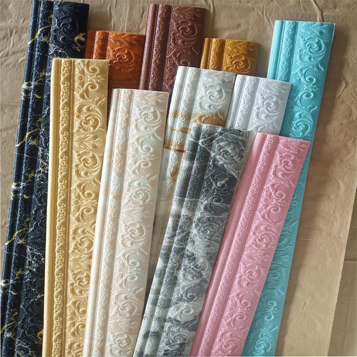 Paus Biru - Wall Border List 2.3 M Wallborder Foam 3D List Dinding 3D Profil Moulding Dinding