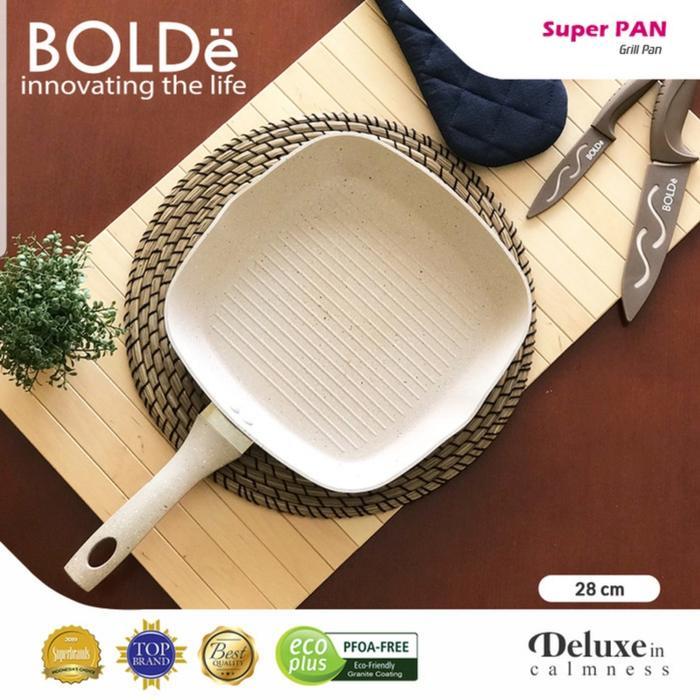 BOLDE : SUPER PAN GRILL PAN 28 CM GRANITE BEIGE SERIES