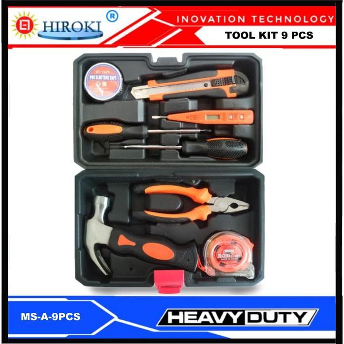 HIROKI PREMIUM TOOLKIT SET 9 PCS TOOL KIT PERTUKANGAN HAND TOOLS