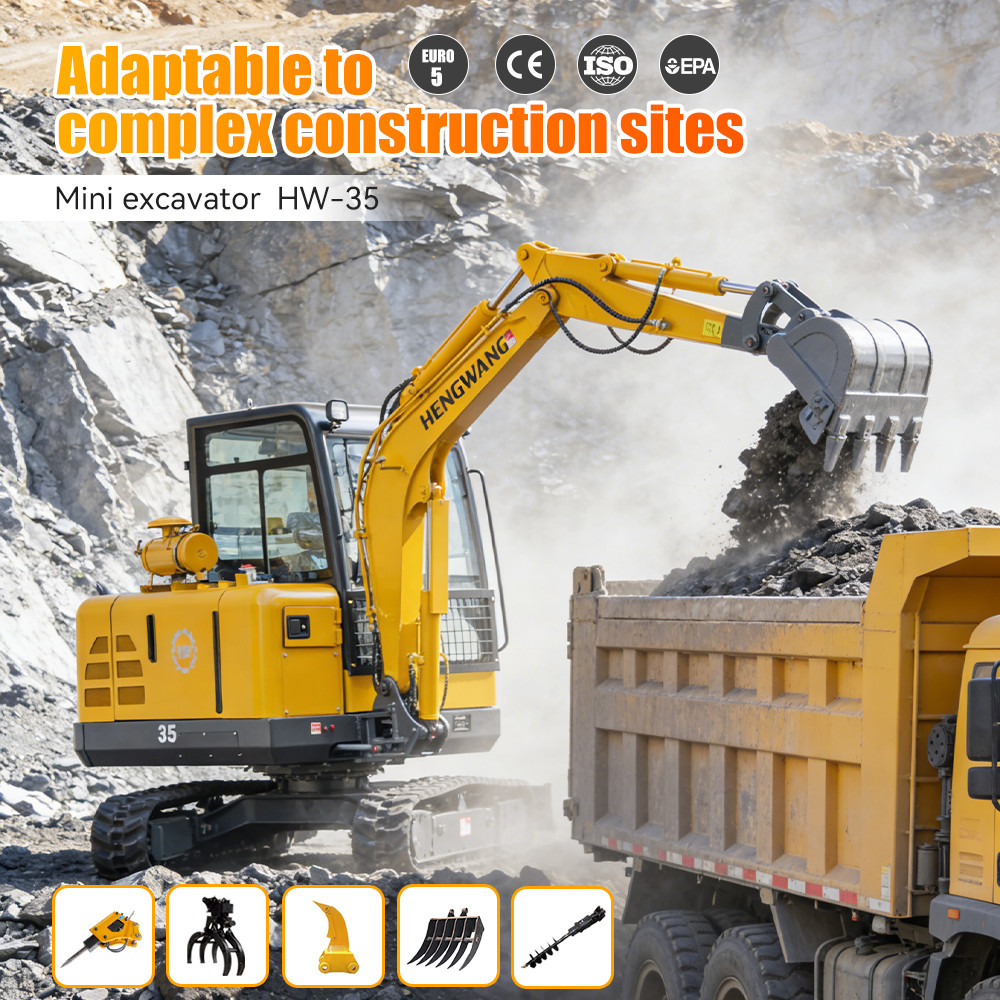 3.5 ton Diesel Engine Mini Crawler Excavator for Home Garden Cheap Diesel Excavator Construction