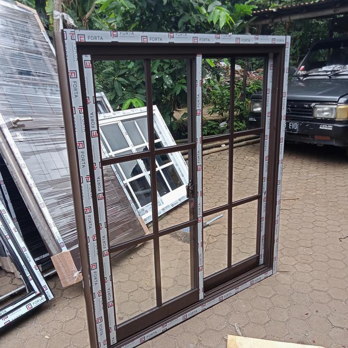Jendela sliding aluminium ornamen 100x120