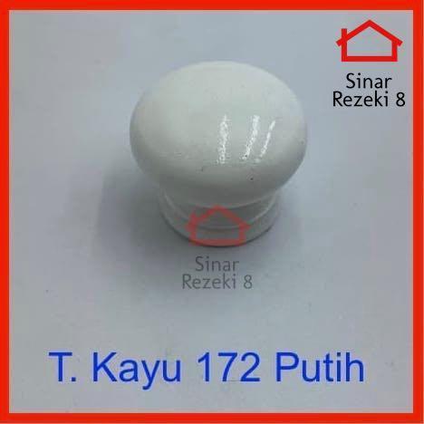 Tarikan Kayu 172 Putih WHITE / Handle Bulat Pentol Laci Pintu Lemari .