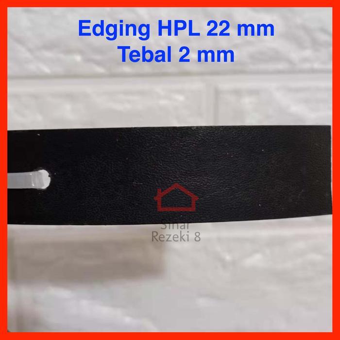 Edging HPL 22 mm BLACK KJ / HItam Solid Pinggir Meja Solid taco PVC .