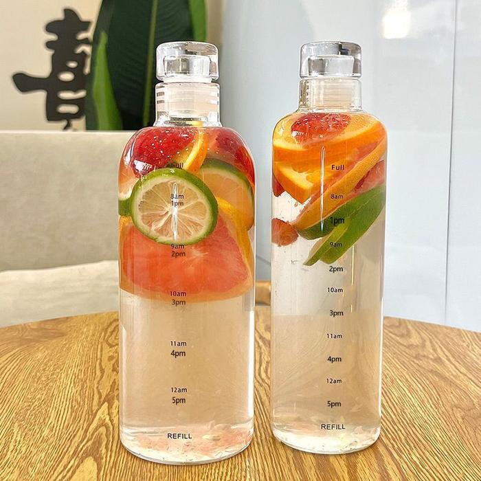 Botol Minum Aestetic Anti Bocor / Botol Transparan / Tumbler Olahraga / Botol Portable Dengan