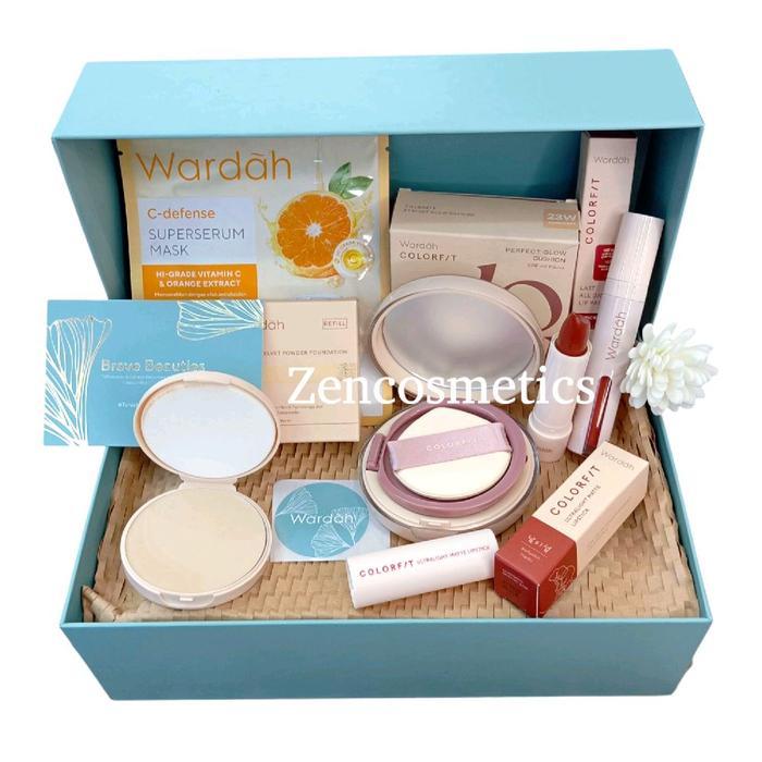 Wardah Colorfit/ Seserahan Wardah/ Paket Hampers Wardah/ Hampers Kosmetik Eyeshadow Fondation Wajah