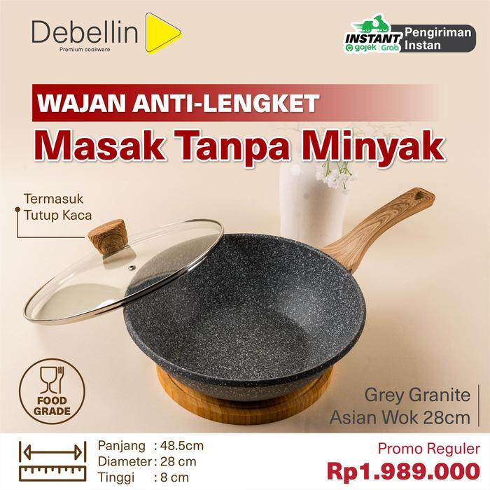 Debellin Grey Granite Asian Wok Pan 28 Cm