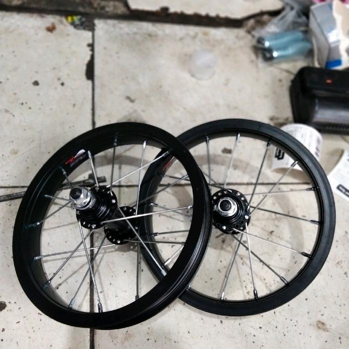 Velg sepeda ukuran 12 inc depan belakang alloy