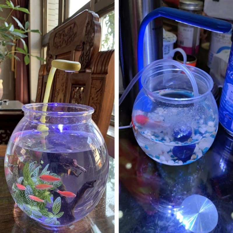 Plastic Fish Bowls Round Aquarium Clear Fish Keeper Fishbowl One-piece Construction Shatterproof Sta