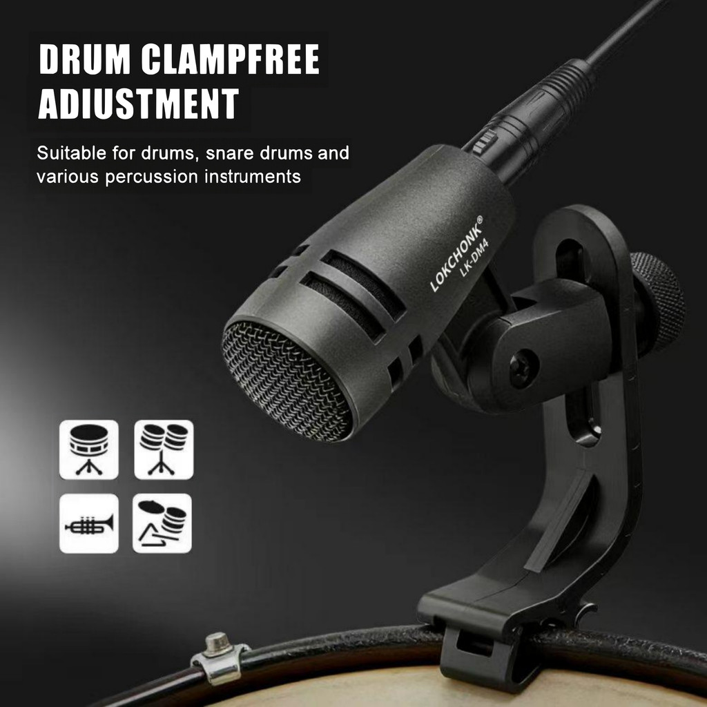Lokchonk Cardioid Dynamic Drum Microphone High SPL Tom Snare Percussion Mic for Stage Studio