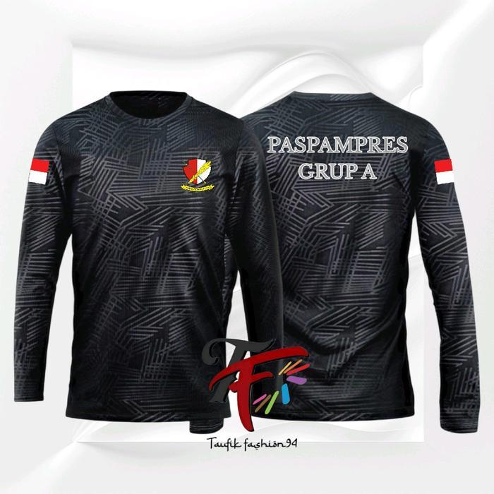 Premium Baju Jersey Dryfit Embos Hitam PASPAMPRES Grup A Tangan Panjang TERBARU Pakaian Sport