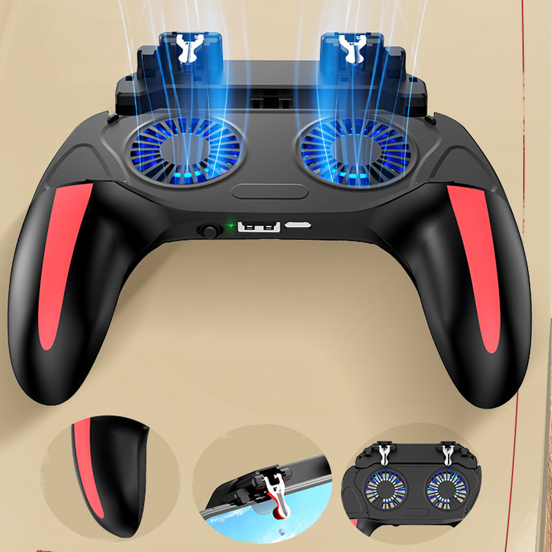 H10 Gaming Handheld Grip Game Controller Joystick Gamepad For Pubg Trigger Cooling Fan Cooler Phone