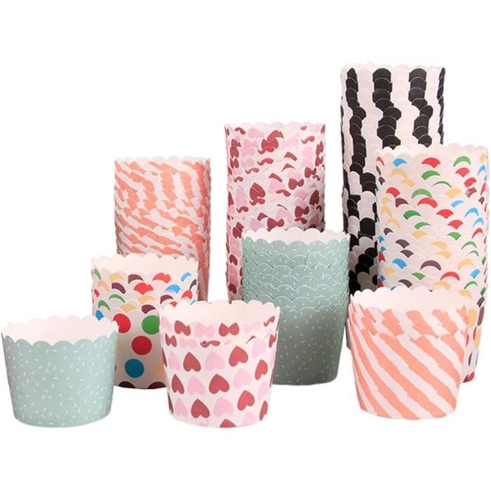 Mangkok kertas mufin (50LEMBAR) Kertas alas roti Muffin Paper Cup S M