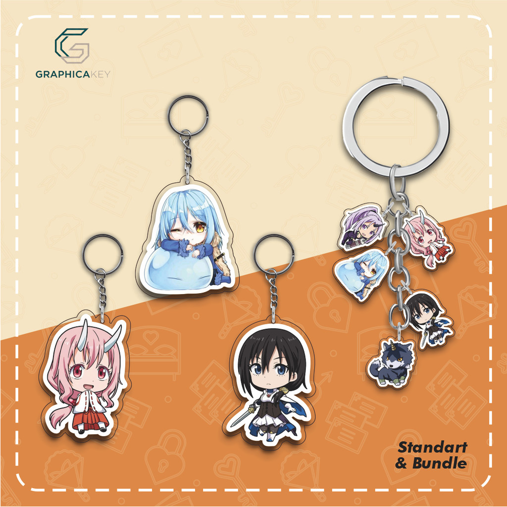 Gantungan Kunci Tensei shitara Slime Datta Ken / Keychain Anime Slime / Ganci Rimuru / Bahan Akrilik