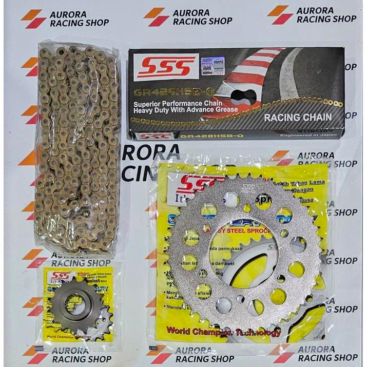 Gear Set Sss 428 Yamaha Scorpio & Rantai Sss 428 Hsbt
