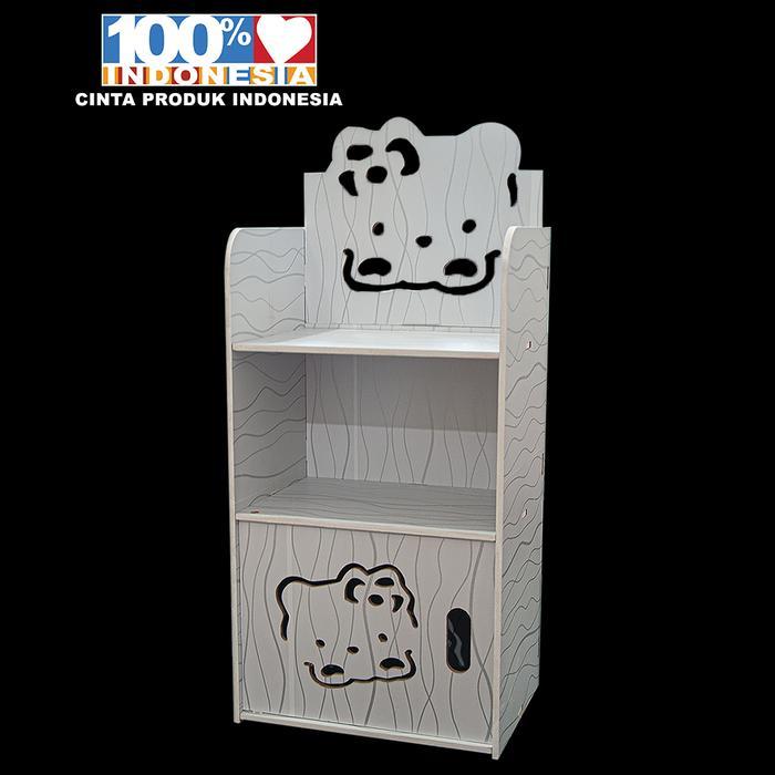 Lemari Nakas Minimalis 3 Susun Penyimpanan Portable Meja Kamar Tidur Kayu MDF Furniture Samping TV