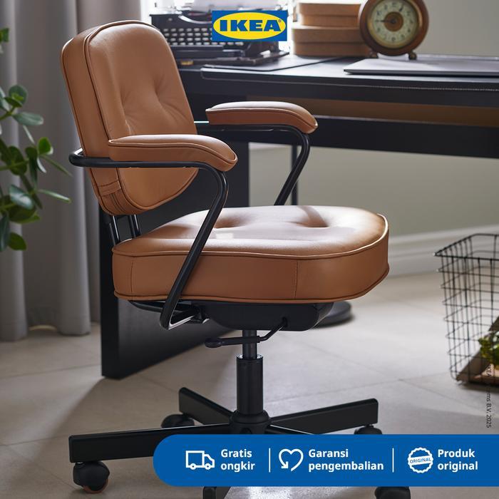 IKEA ALEFJALL Kursi Kantor / Belajar Ergonomis Dapat DIputar Emas-Cokelat Furniture