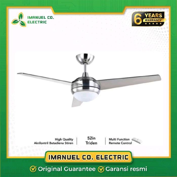 MT.EDMA TRIDEN Kipas Angin Plafon 52 Inci 3 Bilah Remote Control Lampu Terintegrasi
