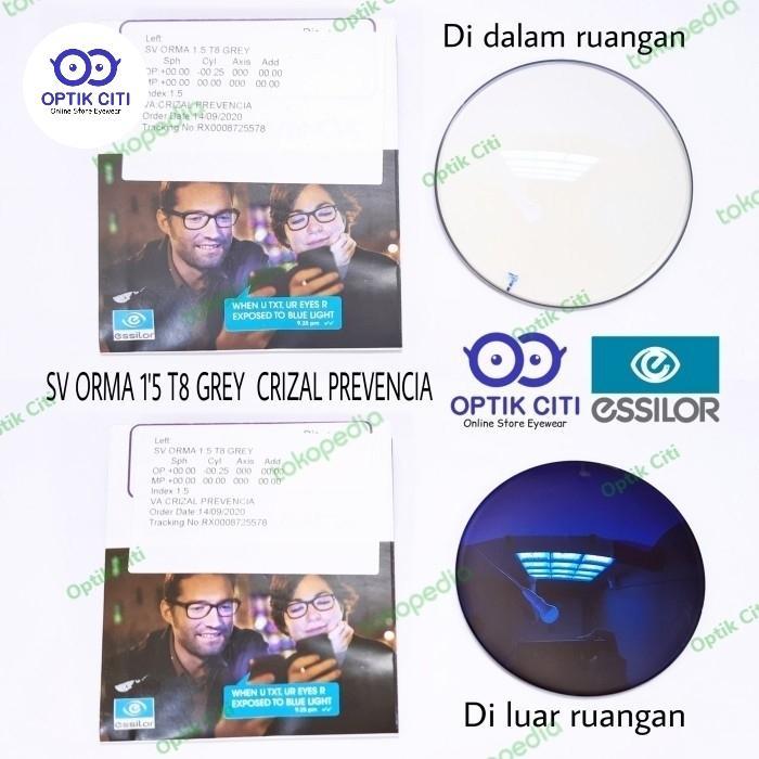 Lensa photochromic blueray Essilor Crizal Transition Prevencia Gen 8