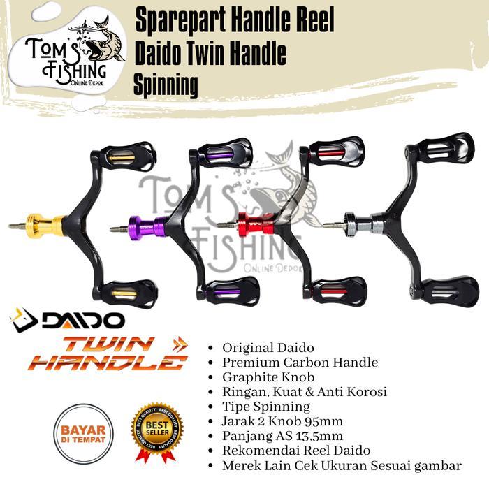 Sparepart Reel DSP DAIDO TWIN HANDLE Spinning Double Knob Power Handle Murah - Toms Fishing