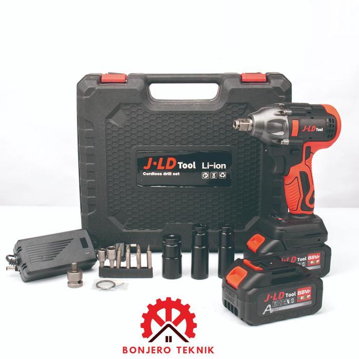 JLD Impact bor baterai 88VF impact wrench mesin bor impact bor cas impact baterai jld 88v original