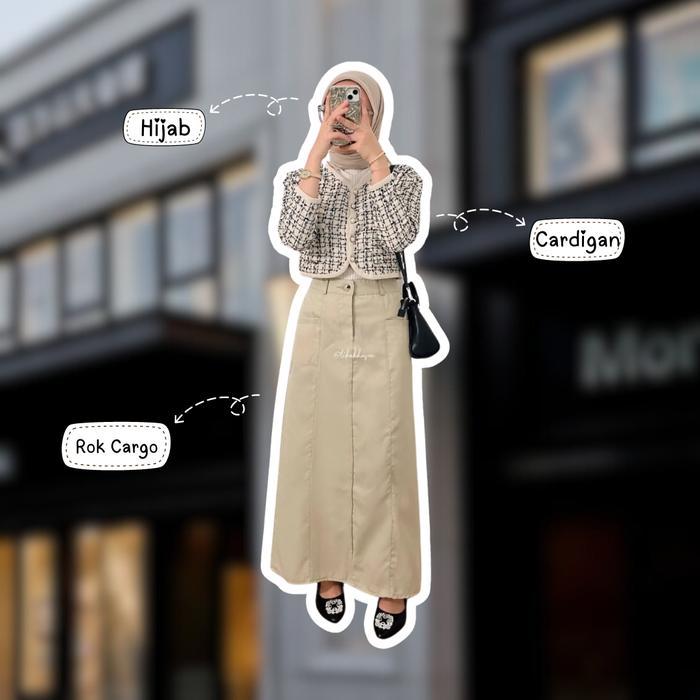 Peony Fashion 3 In 1 Set AB101 - One Set Korean Style Hijab Ootd Kuliah Casual One Set Ootd Wanita