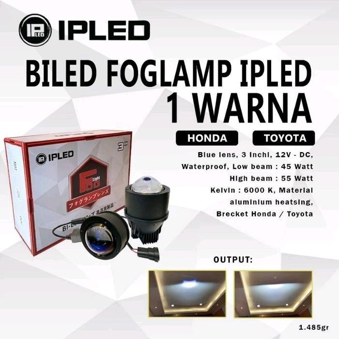 Projector Projie Foglamp Fog Lamp Lampu Kabut Biled Ipled 1 Warna Toyota Honda Universal