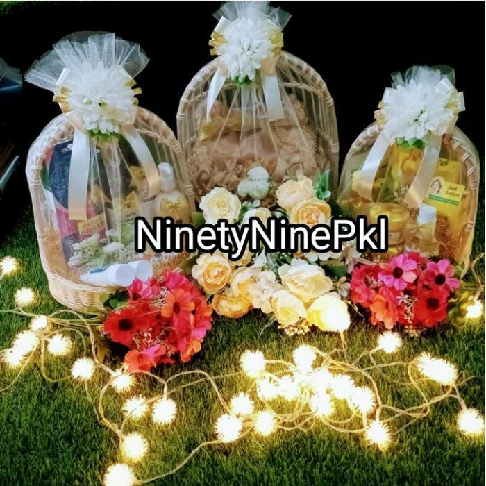 Box Hantaran Keranjang Baby Ayunan BULAT tile isi 3 kotak seserahan parcel