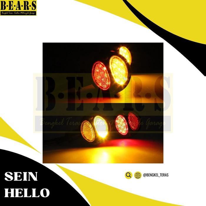 Lampu Sein Motor Custom Hello Led Double Frame Kawasaki W175 Benelli