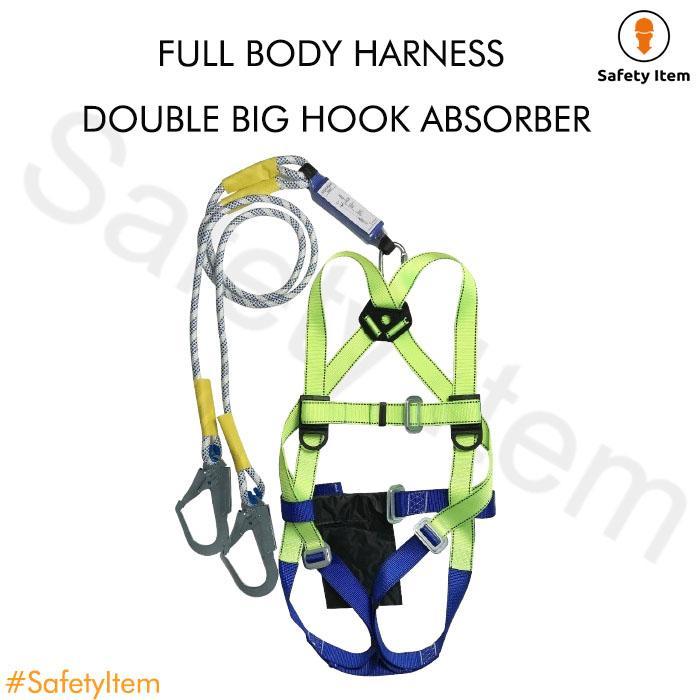 ASLI Full Body Harness Double Big Hook Absorber / Safety Body Harness Double Big Hook Lanyard