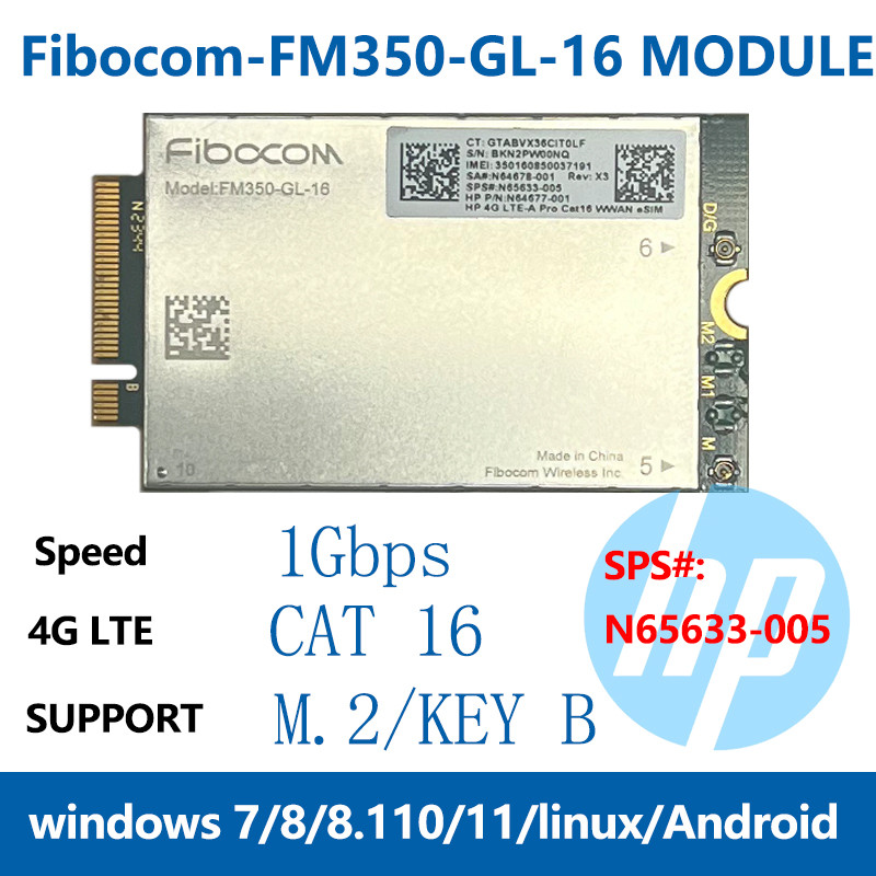 FM350-GL-16 4G Module Cat16 FDD-LTE TDD-LTE SPS# N65633-005 LTE-A Pro WWAN 4G Card