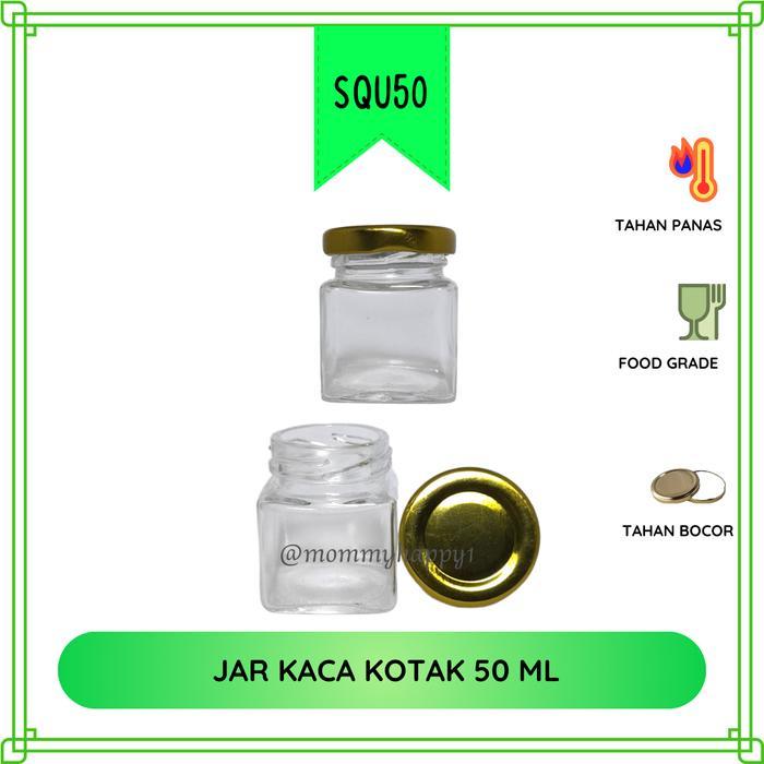 SQU50 GROSIR 1 DUS ISI 240 PCS- MINI JAR POT /BOTOL /TOPLES KACA WADAH KEMASAN KACA KOTAK 50 ML