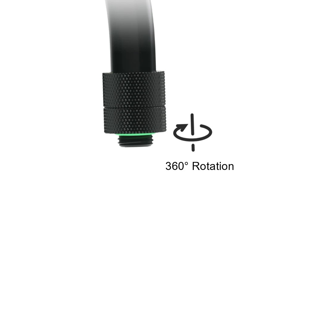 Barrow AIO Anti-Kink Soft Tube with Rotary G1/4in. Fittings PC Water Cooling Block for Mining Rig