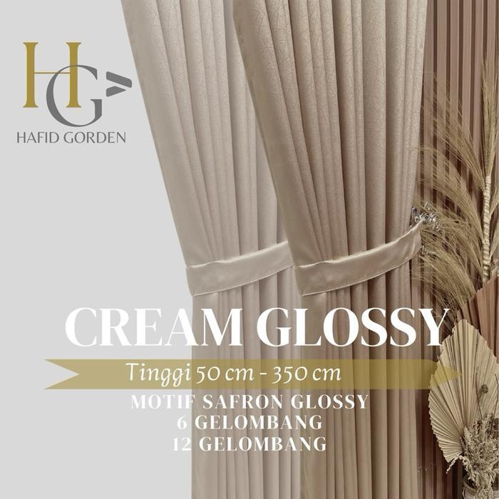 [] [ WARNA CREAM GLOSSY ] GORDEN MINIMALIS POLOS MOTIF SAFRON TIMBUL GORDEN BLACKOUT JENDELA