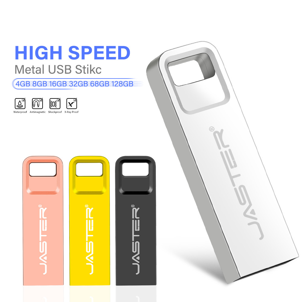 100PCS LOT Free Custom Logo USB Flash Drive 64GB 32GB Wholesale Memory Stick 4GB 8G Black Metal