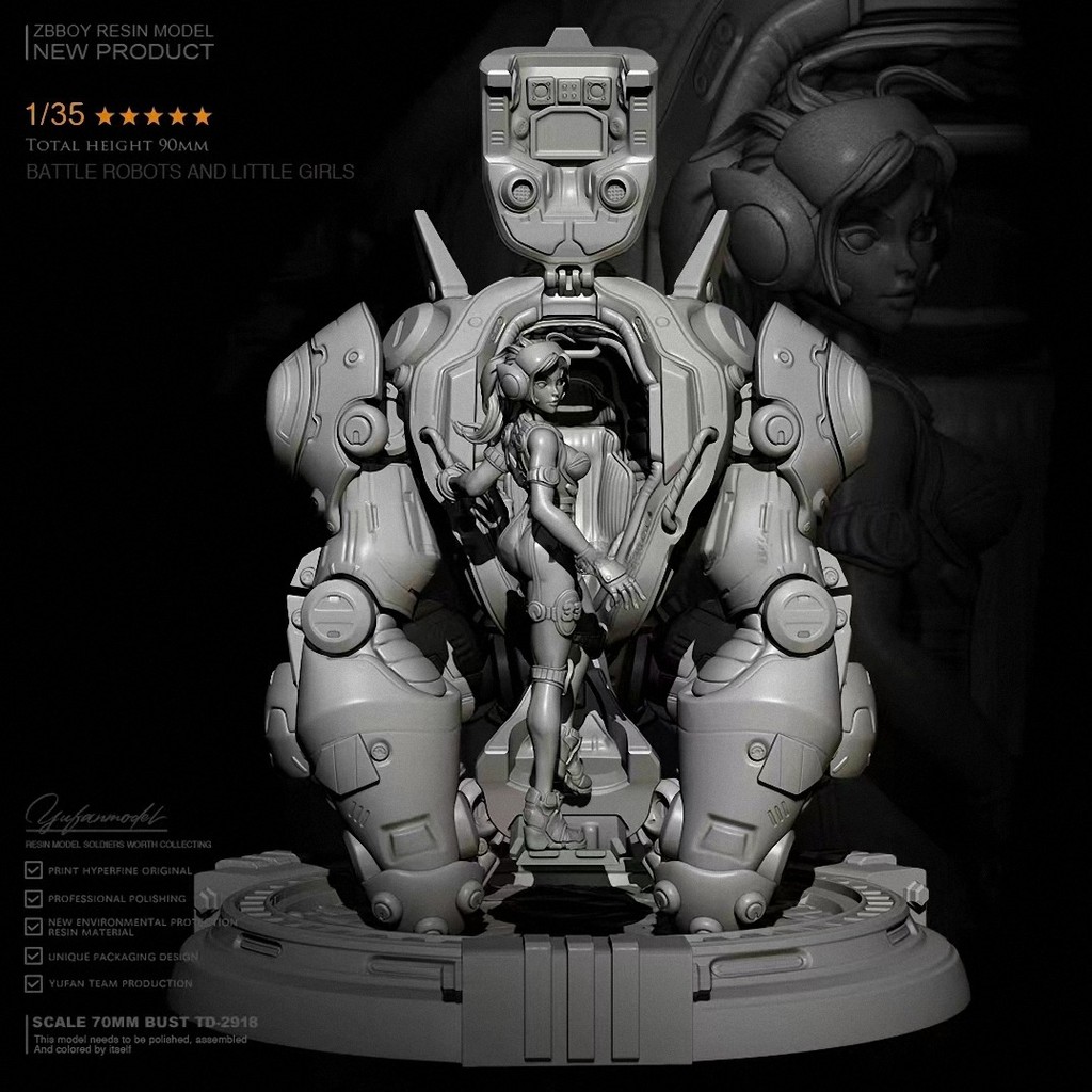 Resin Model Kit ZBBOY Producer Robot and Little Girl