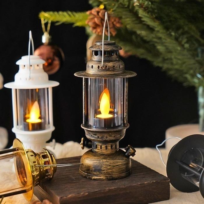 Vinnatsu Lentera Lampu LED Muslim Lampu Lentera Lilin LED Ulir Lentera Mini Souvenir Lampu LED