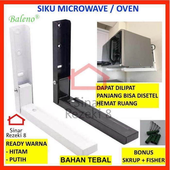 Siku Microwave / Bracket Penyangga Oven Rak Meja Dinding Support .