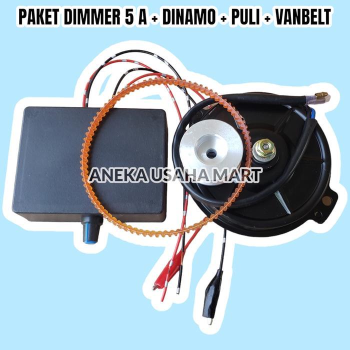PAKET DINAMO DC + DIMMER DC 5 A + DIMMER DC 10A + PULI + VANBELT DINAMO MEREK POKKA MESIN HARU MANIS