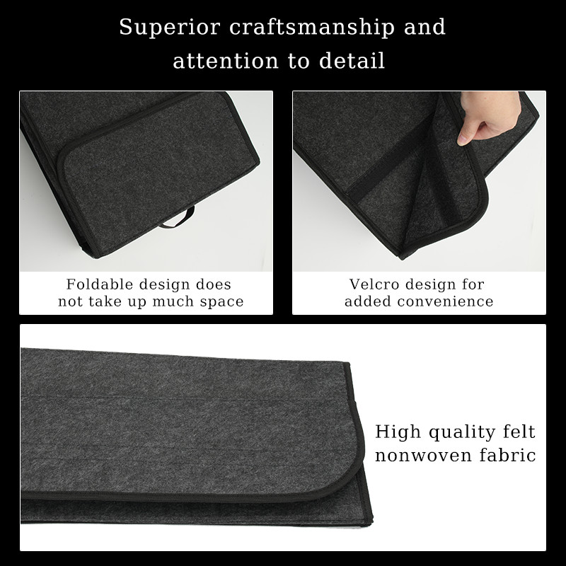 Car Trunk Storage Bag Felt Stowing Box Tools Organizer Accessories For Skoda Octavia Superb Rapid