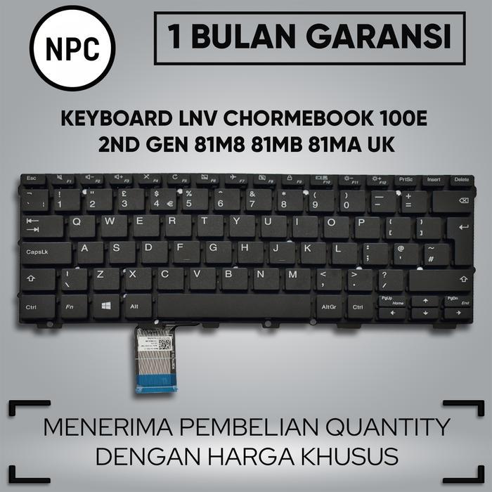 Promo / Keyboard Laptop Lnv Chrmebook 100E 2Nd Gen 81M8 81Mb 81Ma Uk Non Cod