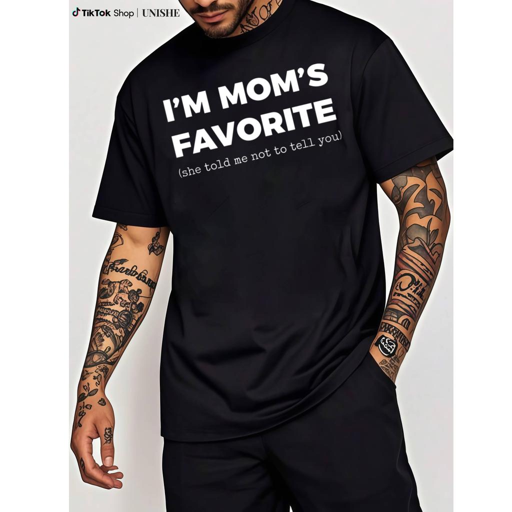 Unisex Cotton Golf T-Shirt – ‘Mom’s Favorite Son/Daughter’ Funny Gift
