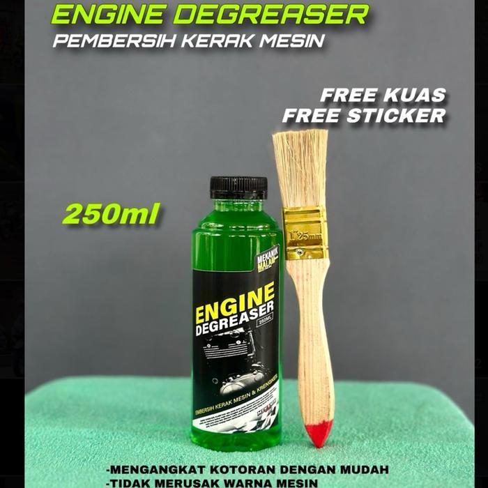 engine degreaser mekanik malam pembersih kerak mesin ampuh 250ml free kuas & sticker mekanik malam