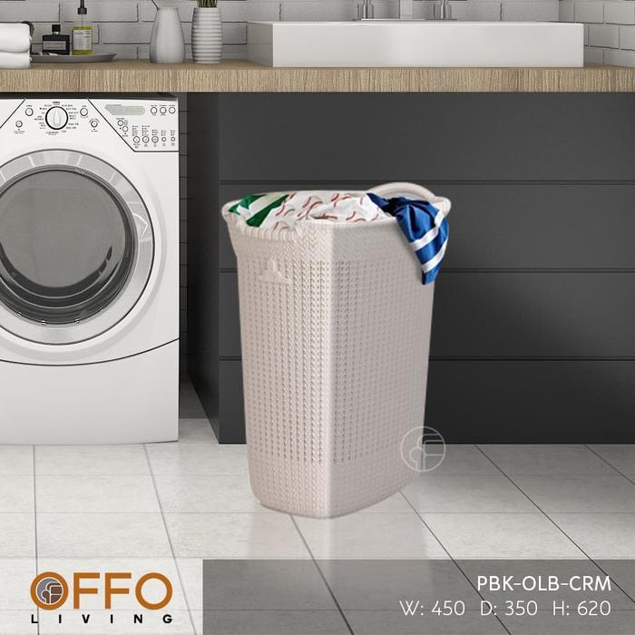Promo Hemat [ AL AMIN ] Offo Living - Keranjang Laundry Basket OLB Cream - PBK-OLB-CRM